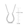 thumbnail image 2 of 1/6 Carat (Ctw) Diamond Horseshoe Charm Pendant Necklace in Sterling Silver with Chain for Women, 2 of 5