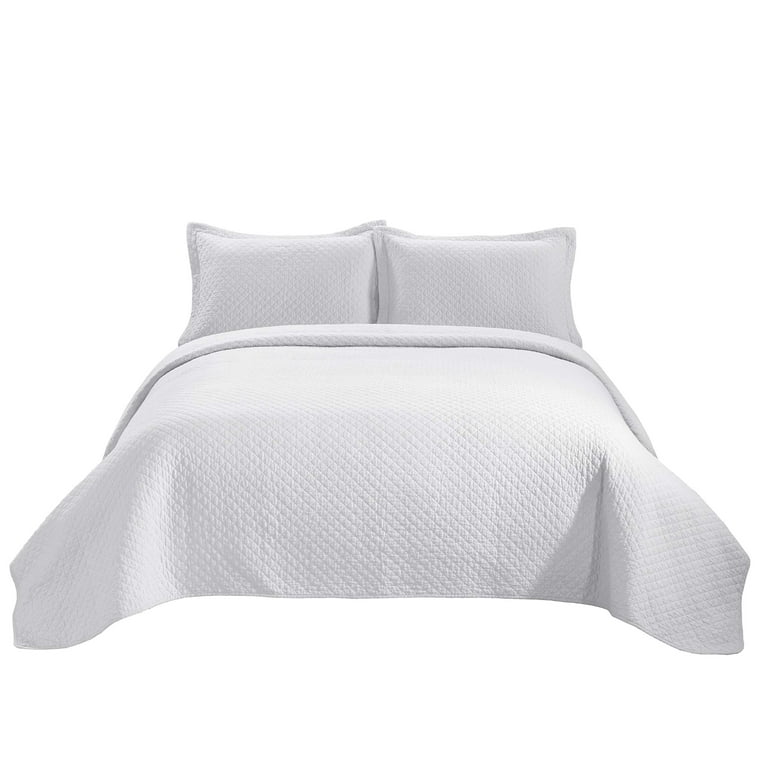 Avon 3 Piece Comforter Set - Queen / White