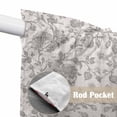 thumbnail image 4 of Swag Valance Curtains for Windows, Farmhouse Flower Light Filtering Kitchen Curtains with Rod Pocket, Botanical Vintage Grey Leaf Plant Window Treatment Valances for Living Room, 36x63 - 2 PCS, 4 of 9