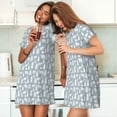 thumbnail image 4 of Easygdp Polar Bears And Snowy Winter Camisón de manga corta para mujer, informal, estampado, 4 of 6