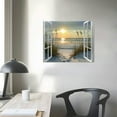 thumbnail image 5 of BCIIG Beach  Wall Art Canvas :  20"x16" Coastal Window Artwork Sunrise Picture Seascape  Ocean Print for Bedroom Decor 20x16in, 5 of 5