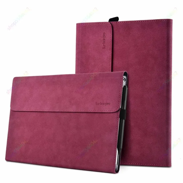 Étui Folio à Support Magnétique pour Microsoft Surface Pro 6 12,3 Po, Antichoc, Étui Intégral Robuste pour Tablette, pour Surface Pro 7 7 Plus, Étui Surface Bordeaux pour Pro 8 13 Po