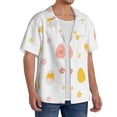 thumbnail image 2 of Rateoe Funny Chicken Pattern Men's Short Sleeve Classic Shirt, Casual Short-Sleeved Shirt, Lightweight Summer Shirt, Cuban Collar Shirt,Button-Front Shirt-X-Large, 2 of 5
