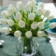 thumbnail image 3 of Tulipanes artificiales Windfall de tacto real, 5 unidades, arreglo floral, ramo para decoración de hogar, oficina y boda, bonitos y atractivos ramos encantadores para el hogar., 3 of 8