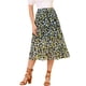 thumbnail image 1 of Allegra K Falda Estampado De Girasol De Gasa Para Mujer Negro A S, 1 of 6