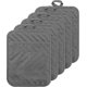 thumbnail image 3 of CHAO Juego de agarraderas de algodón de bolsillo, resistentes al calor, lavables a máquina, de tela de rizo, para horno, color negro, almohadillas para ollas lisas, salvamanteles negros, 3 of 5