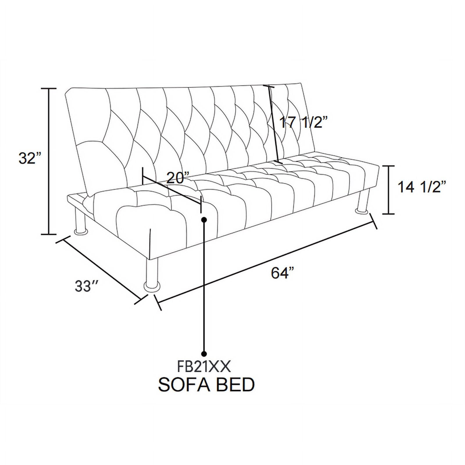 Convertible Futon Sofa Bed Linen Loveseat Adjustable Sleeper Sofa Couch for Living Room Small Apartment,Black