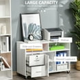 thumbnail image 4 of HOMCOM Printer Stand Office Mobile Cabinet Organizer w/ Castor Drawer White, 4 of 10