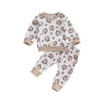 thumbnail image 1 of xiaxaixu Infant Baby Fall Clothes Halloween FlowerPumpkin Print Long Sleeve Sweatshirt Long Pants Set Fall Outfit, 1 of 8