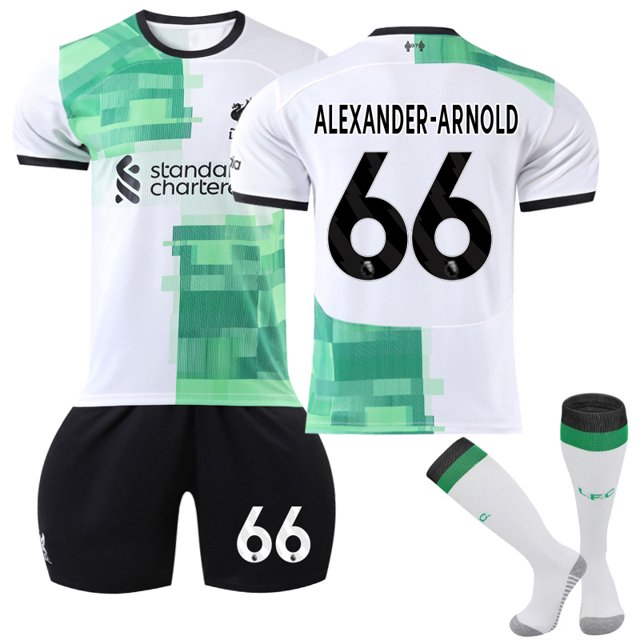 2023-2024 Liverpool Borta fotbollströja för barn, kit nr 66 Alexander-Arnold