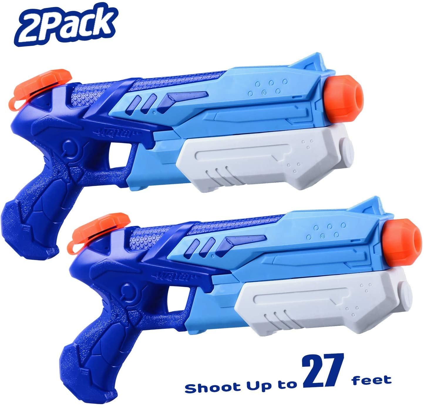 Play 2 Toy Guns Plastic Ball toy Shooter Easy Spring action Ages 3 NEW 6 oz. 