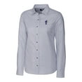 thumbnail image 2 of Women's Cutter & Buck Charcoal Kansas Jayhawks Oxford Stripe Stretch Long Sleeve Button-Up Shirt, 2 of 3