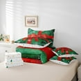 thumbnail image 6 of jejeloiu Red Bowknot Bow Twin Bedding Sets 7-Piece,Happy New Year Bedding Comforter Set,White Xmas Snowflake Sheet Sets For Girl,Red White Home Decor Reversible, 6 of 8