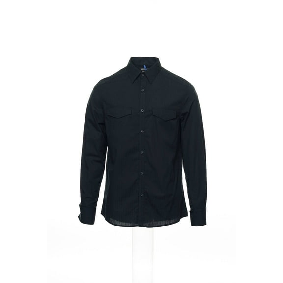 Kenneth Cole Reaction 'Turn Down' Black Striped Button Down Shirt, Size Small