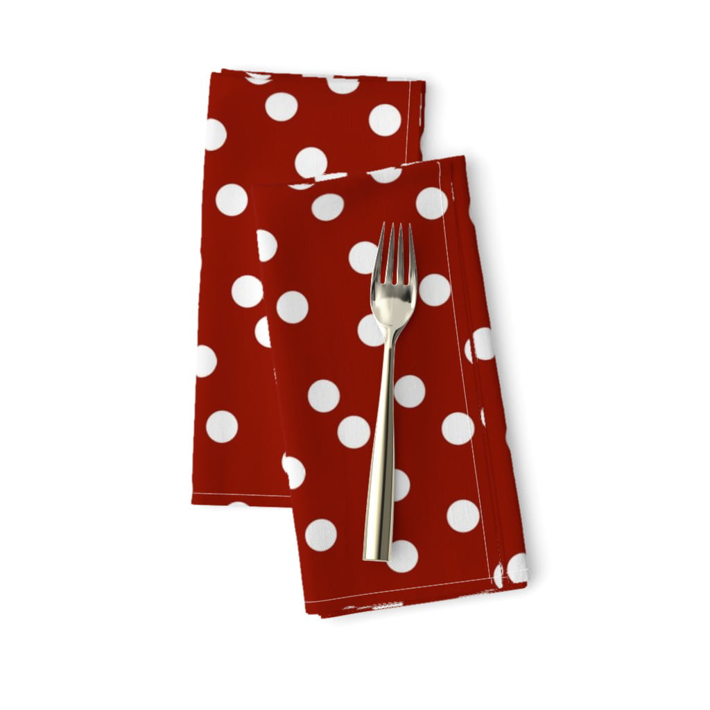 Polka Dot Dot Spot Coordinate Basic Red Burgundy Pillow Sham by Roostery 