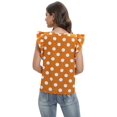 thumbnail image 3 of EFINNY Update Women Casual Ruffle Short Sleeve Polka Dot Chiffon Shirts Blouse Tops, 3 of 6
