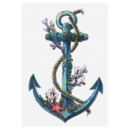 Nautical Garden Decor - MYPOP Nautical Sea Anchor Garden Flag House Banner 28 x 40 inch