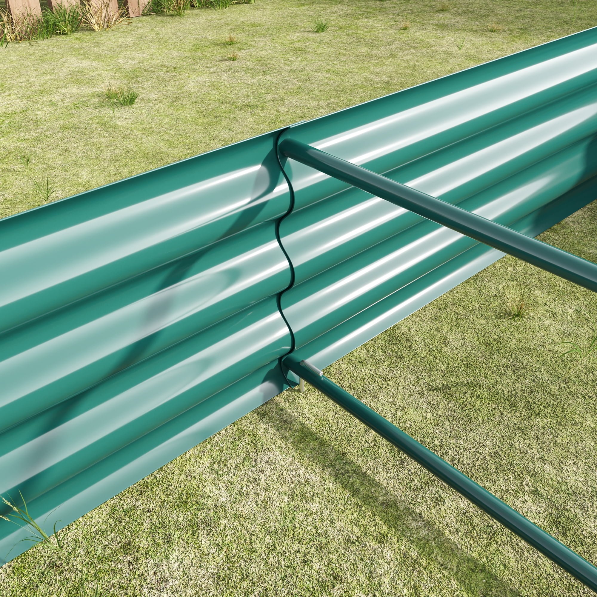 Miniyam 6×3×1ft Metal Raised Garden Bed, Rectangle Raised Planter for Flowers Plants, Vegetables Herb, Green