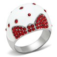 thumbnail image 1 of High Polished No Plating Stainless Steel Ring with Top Grade Crystal, Ruby - Size 6, 1 of 1