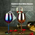 thumbnail image 2 of Copas de vino de acero inoxidable de 14 oz, copa de vino de metal irrompible, única, 2 of 8