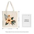 thumbnail image 3 of Natural Floral Canvas Tote Bag with Orange Flowers & Green Leaves Perfect for Shopping Travel & Parties - Stylish & Reusable, 3 of 4
