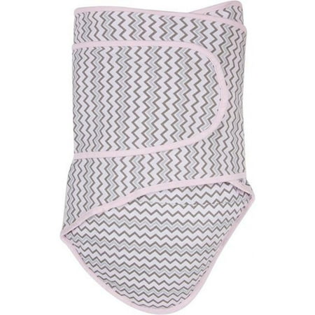 UPC: 0748252147127 | Miracle Blanket Baby Sleep Wearable Swaddle Wrap for Newborn Infant Boy or Girl 0-3 Months – Pink Chevron pattern with Pink Trim