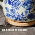 thumbnail image 5 of Taimei Teatime Coffee Mug with Lid, Set of 2, 16.5 Ounces, Ceramic Coffee Mugs with Handpainted Blue and White Floral Pattern, 5 of 7
