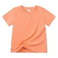 thumbnail image 1 of B91xZ Chemises de Mode pour Filles Hauts d'Été Manches Courtes à Volants Polo Uni, Rouge Pastèque 7-8 Ans, 1 of 4
