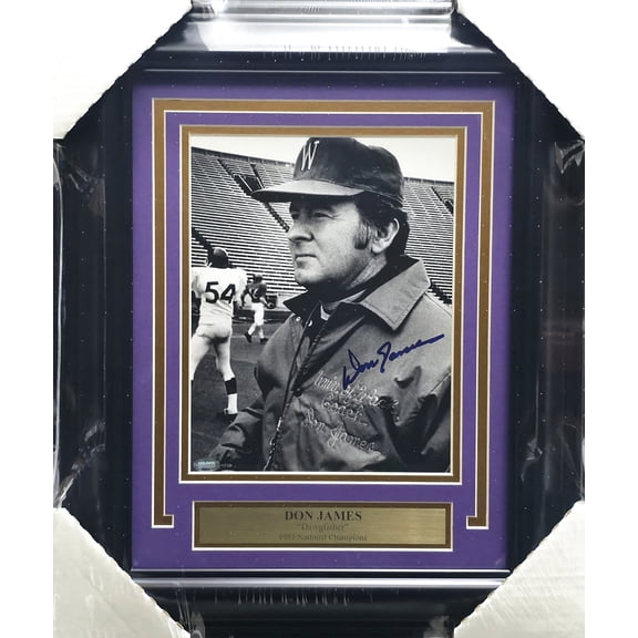 Don James Autographed Framed 8x10 Photo Washington Huskies MCS Holo #88800