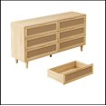 thumbnail image 5 of 59.06"6-Drawers Rattan Storage Cabinet Rattan Drawer with White Drawer Slides,for Bedroom,Living Room,Natural, 5 of 9