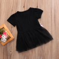 thumbnail image 4 of Baby Girl Dress Letter Print Short Sleeve Mesh Stitching Gown, 4 of 9