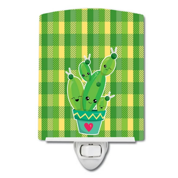 Cactus Striped Plaid Ceramic Night Light