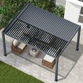 thumbnail image 7 of RoyalCraft 10'x13' Adjustable Louvered Pergola, Heavy-Duty Aluminum Outdoor Pergola, Metal Hardtop Pergola with Adjustable Roof for Patio, Deck, Garden, Yard, Grey, 7 of 7