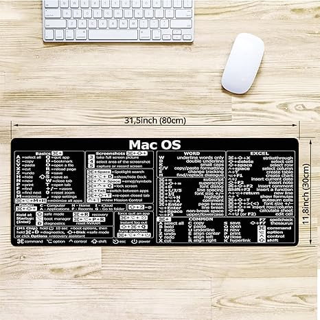 Mac os Shortcuts, Word/Excel (for Mac) Mouse Pad, Mac OS Candlesticks Reversal Indicators Mouse mat, Chart Patterns, Stock Market Day Trader Crypto Gift Trader Investor Gift Desk Mat Large Gaming