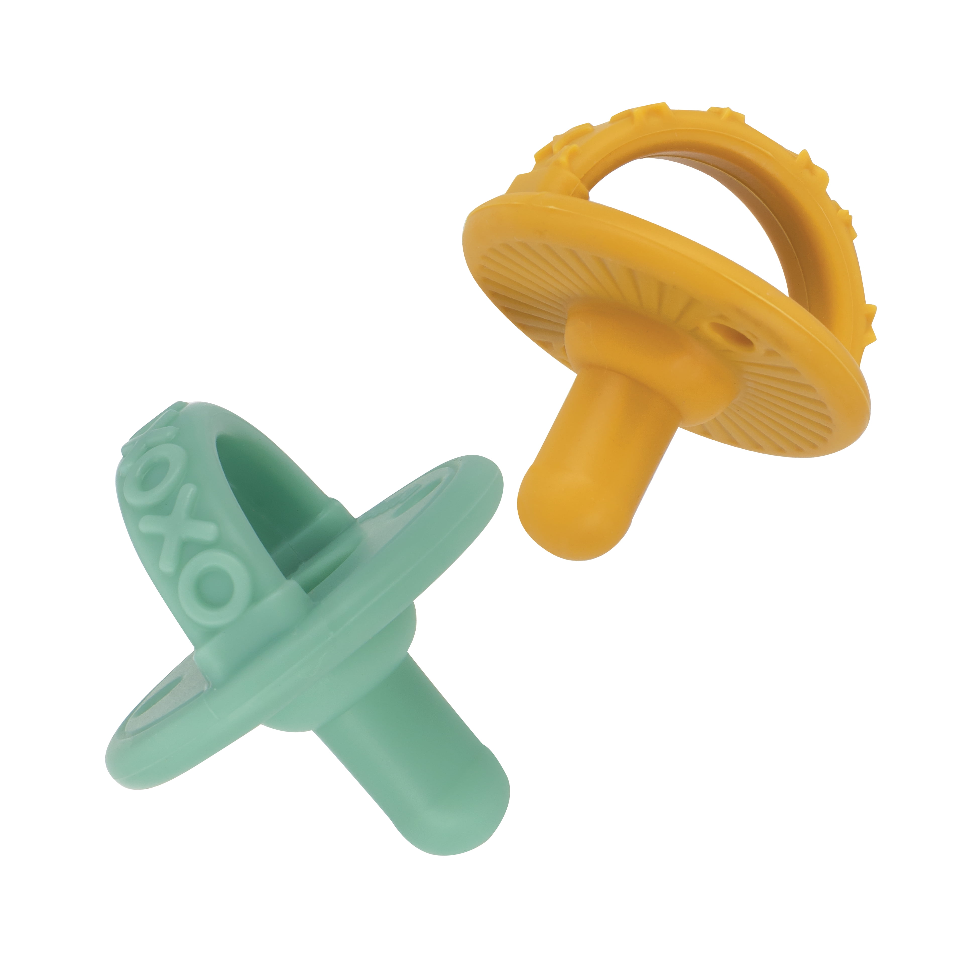 Nuby 3-D Sili Soother Baby Pacifier, XOXO and Stars, 2 Pack