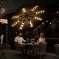 thumbnail image 4 of 9 FT Solar LED Patio Umbrella, 32 Lights Crank Tilt UPF 50 Plus Waterproof Table Canopy, 8 Ribs for Garden Deck Pool Backyard, Yellow Green Blue Orange Beige Gray Red Navy, 4 of 7