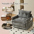 thumbnail image 3 of Villeston Swivel Accent Chair, 36.2"W Oversize Chenille Armchair with Side Bag, Modern Comfortable Chair for Living Room, Bedroom, Gray, 3 of 9