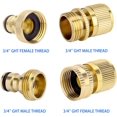 thumbnail image 2 of SanNinw 4 Sets Garden Hose Quick Connect Solid Brass Male and Female Fittings, 3/4 Inch GHT, 2 of 8