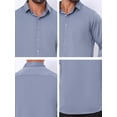 thumbnail image 7 of DARING DIVA Men's Point Collar Button Long Sleeve Business Shirts L Gray, 7 of 7