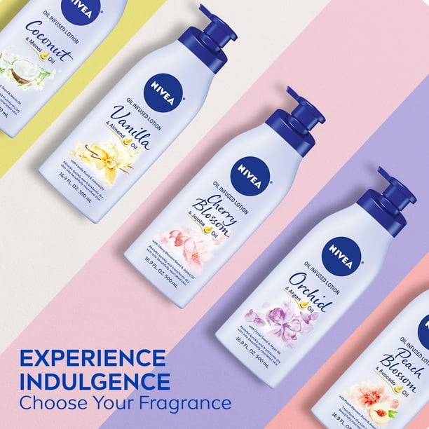 NIVEA Oil Infused Orchid and Argan Oil Body Lotion for Women, Fast