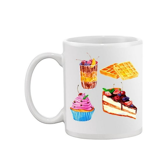 Desserts Watercolor Design Mug Unisex's -Image by Shutterstock
