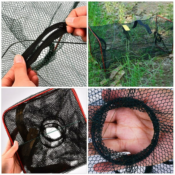 Piège à Poissons Pliable – Filet De Pêche Multifonction, Nylon Résistant, Pour Crevettes, écrevisses, Crabes, Homards, 25 X 60/70/80 Cm