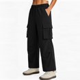 thumbnail image 5 of Maplenight Womens Hiking Pants Lightweight Quick Dry Cargo Pants Elastic Waist Wide Leg Pants Outdoor Travel Casual Trousers with Multi Pockets, 5 of 9