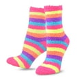 thumbnail image 3 of Women's Warm Comfy Cozy Fuzzy Slipper Crew Socks Gift Snowflake Stripes Polka Dots 9-Pairs, 3 of 11