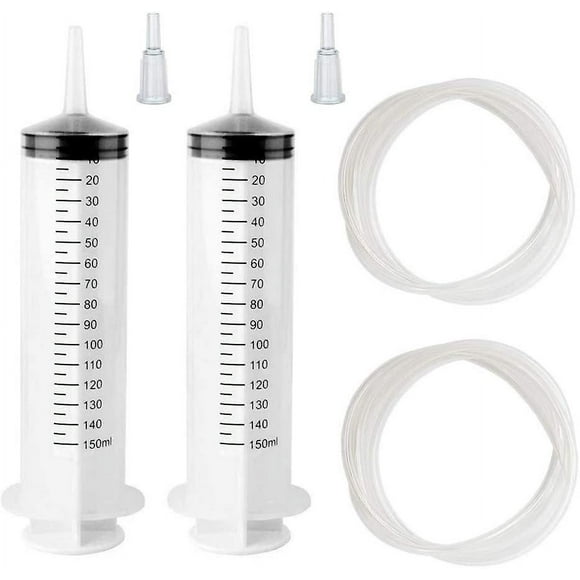 2pcs 150ml Large Plastic Syringe Dosing Syringe With 1.5m Hose And Tip