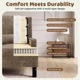 thumbnail image 5 of Aprafie Ergonomic Wingback Chair, 20.7" High Back Accent Chair with Ultra-Thick Cushion, Solid Wood Arms & Legs for Living Room, Bedroom, Reading Nook, Light Brown, 5 of 7