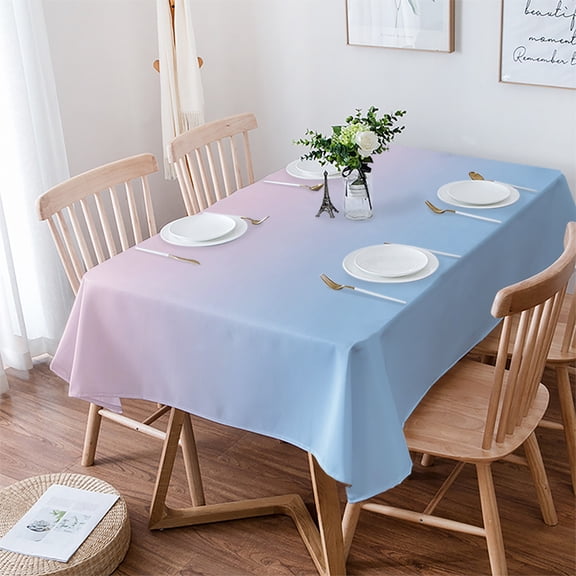 Pink Blue Ombre Tablecloth Rectangle Table Cloth 60x84 , Waterproof Tablecloth Outdoor Table Cloth, Pink Gradient Color Modern Abstract Art Washable Table Cover for Kitchen Dining Party