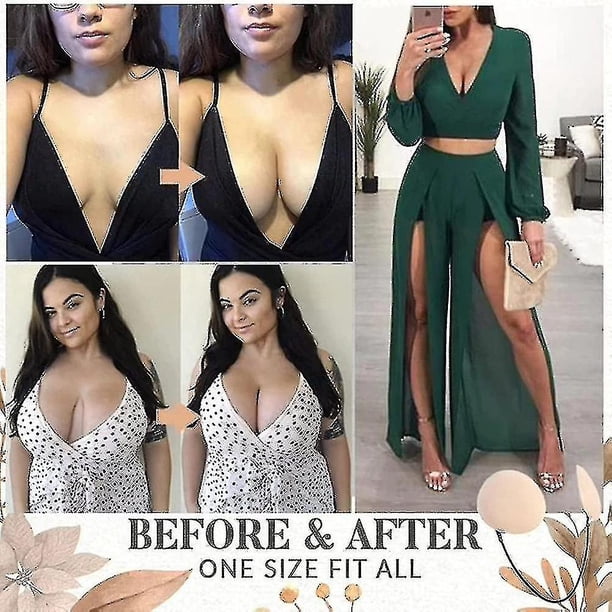 Kit de sujetador sin parte delantera con parche de sujetador en V profundo moldeador invisible para mujer