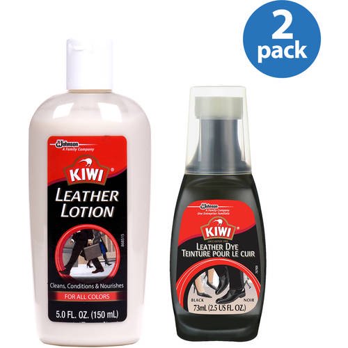 Kiwi Leather Dye and Leather Lotion 2 Pack Value Bundle