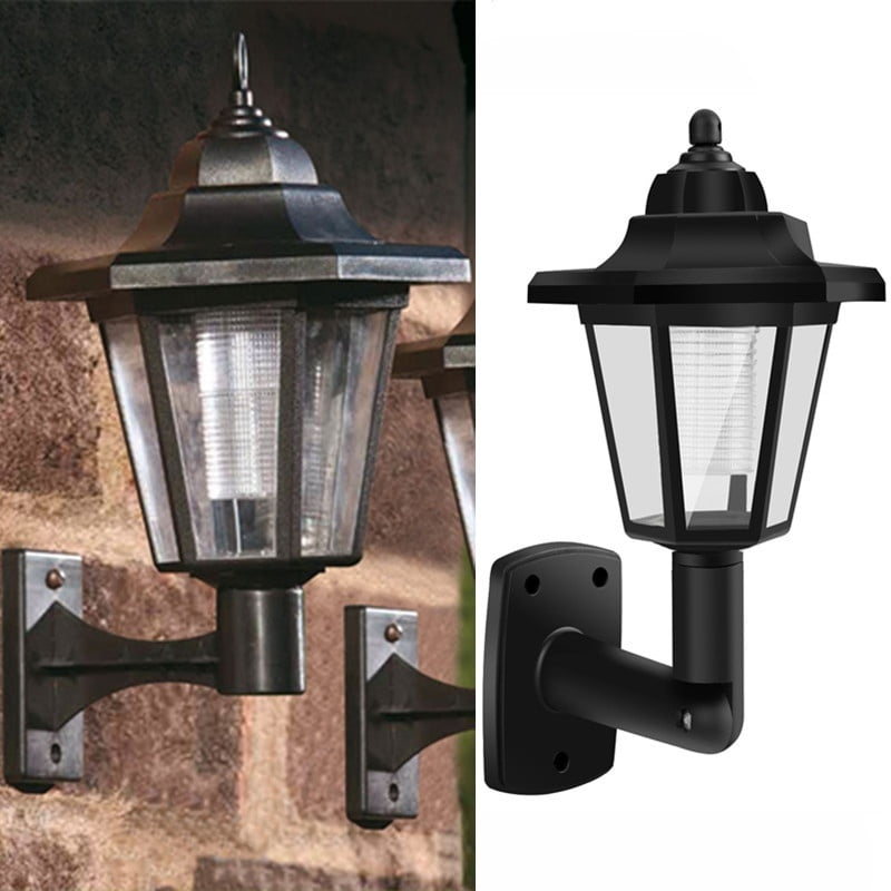 Hexagonal Solar Power LED wall Light Path Way Mount Garden Fence Lamp ...